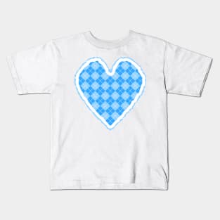 Argyle Heart - Blue Kids T-Shirt